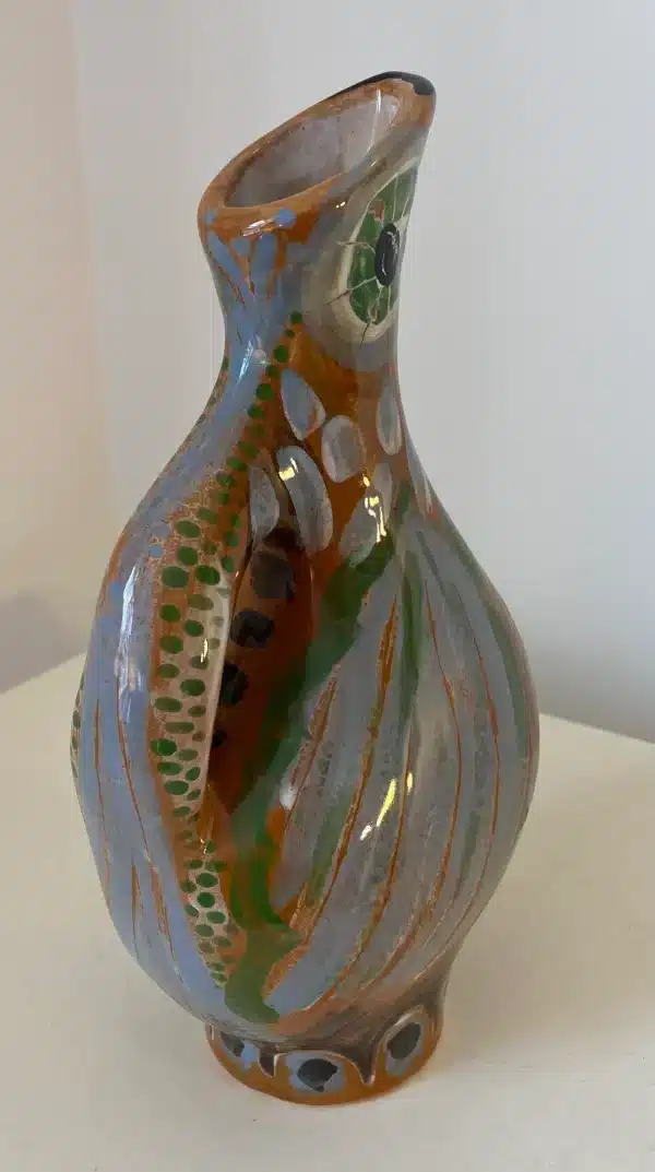 Pichet vintage d’une manufacture de Vallauris revisité « oiseau » – Image 2