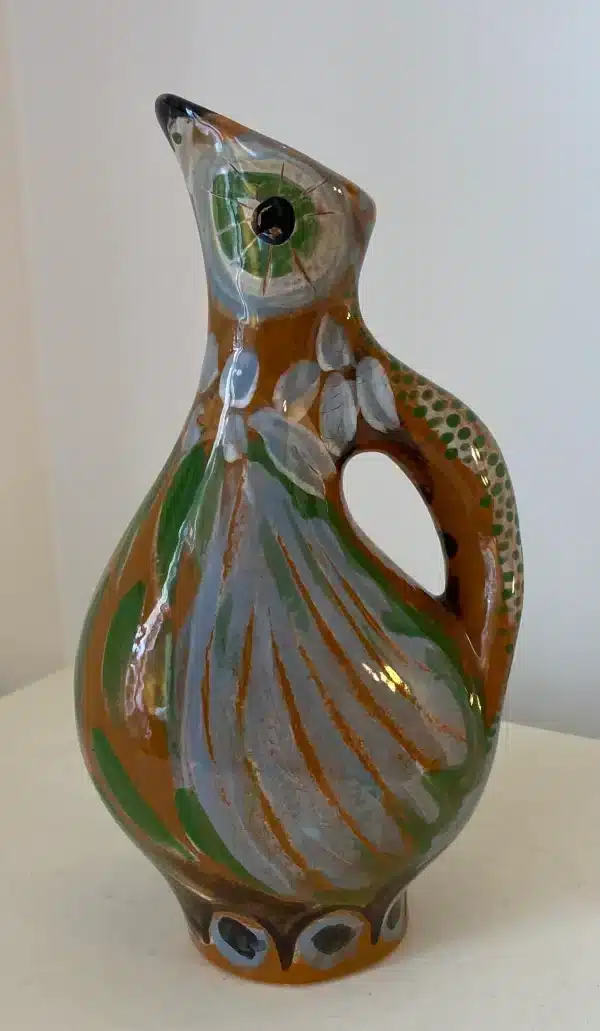Pichet vintage d’une manufacture de Vallauris revisité « oiseau » – Image 5