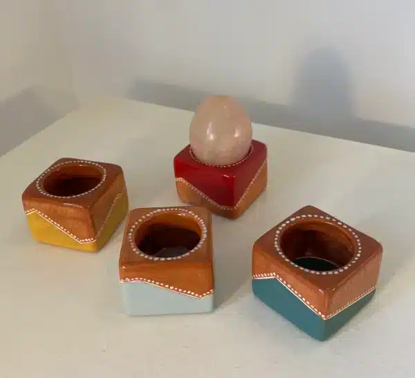 4 Coquetiers cubiques ou ronds de serviette – Image 2