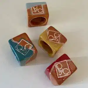 4 Coquetiers cubiques ou ronds de serviette