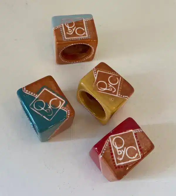 4 Coquetiers cubiques ou ronds de serviette