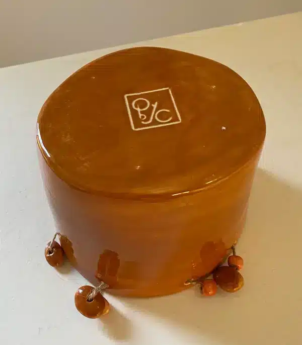 Handshapped sienna ice bucket "sun" - Image 4
