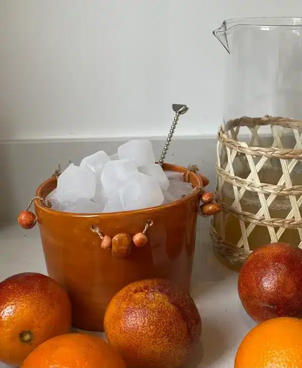 Handshapped sienna ice bucket "sun"