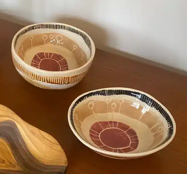 Paire de coupelles « soleil »