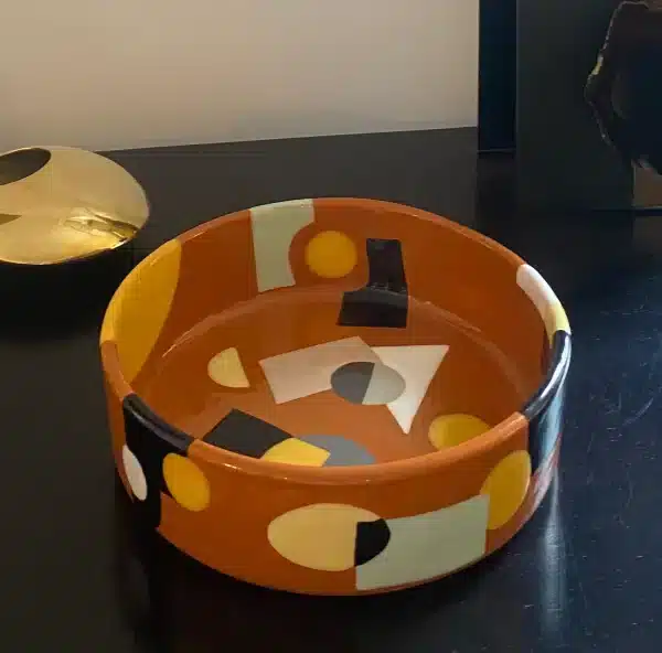 Sienna & yellow catchall tray "cubist"