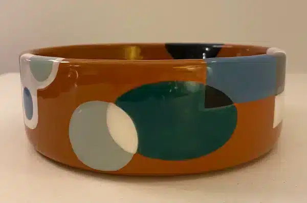 Vide-poche style « cubiste » tonalité terre de Sienne et bleue – Image 10
