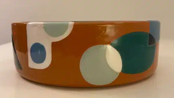 Vide-poche style « cubiste » tonalité terre de Sienne et bleue – Image 5