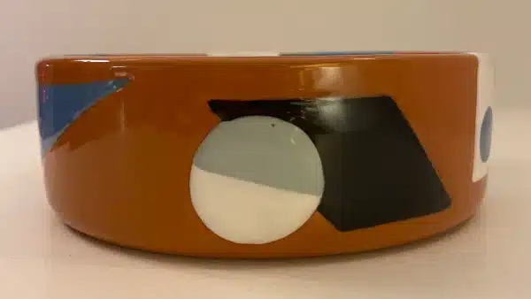 Vide-poche style « cubiste » tonalité terre de Sienne et bleue – Image 6