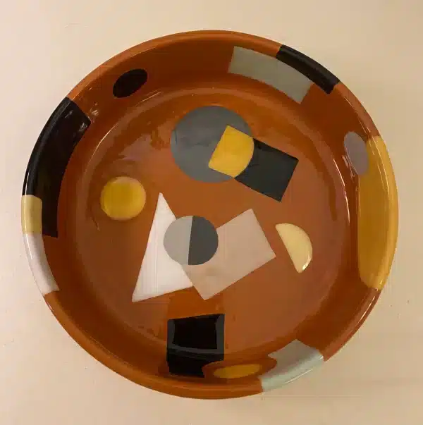 Sienna & yellow catchall tray "cubist" - Image 3