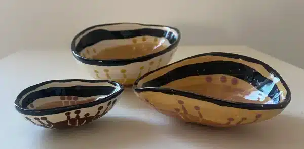 Trois coupelles « soleil »