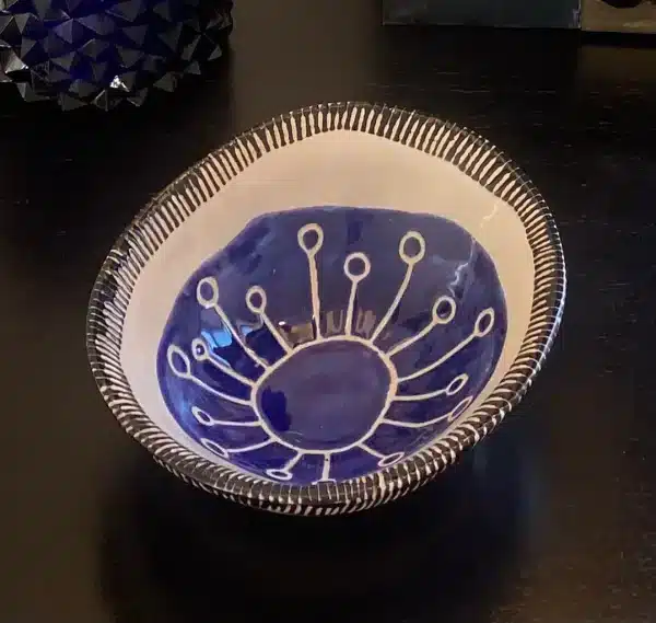 Petit bol « soleil » bleu