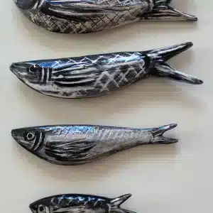 Set of 4 knife-rests handshaped "sardines"