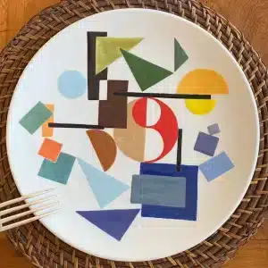 Dinner plate/ wall painting "constructivism"