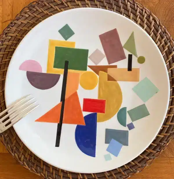 Dinner plate/ wall painting "constructivism"