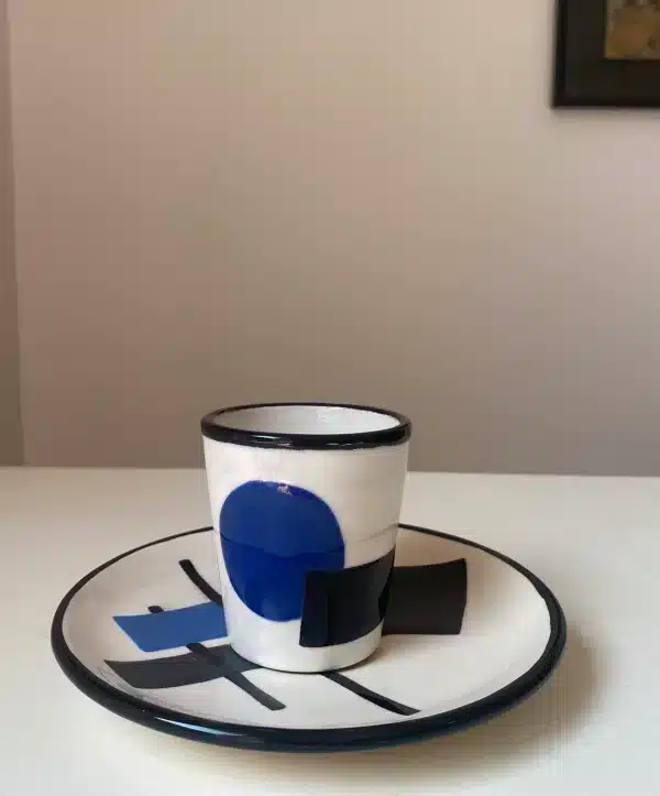 Tasse à café bleue « constructivisme »