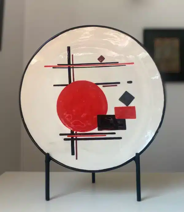 Dinner plate/ wall painting "constructivism"