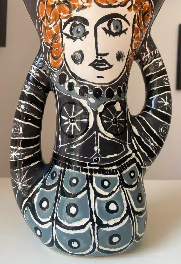 Pair of vases from a manufactory of Vallauris dated from the 1950's, reimagined "the ladies" - Image 6