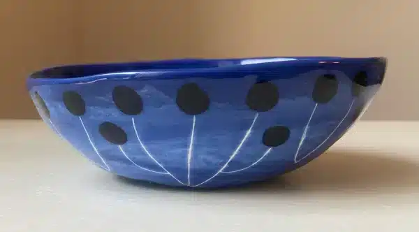 Coupelle ovale bleue « colombes » – Image 3