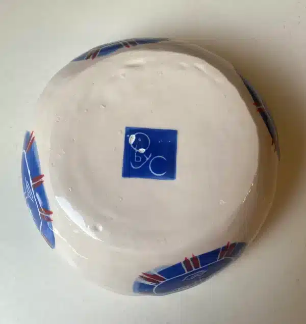 Saladier blanc & bleu « têtes » – Image 3