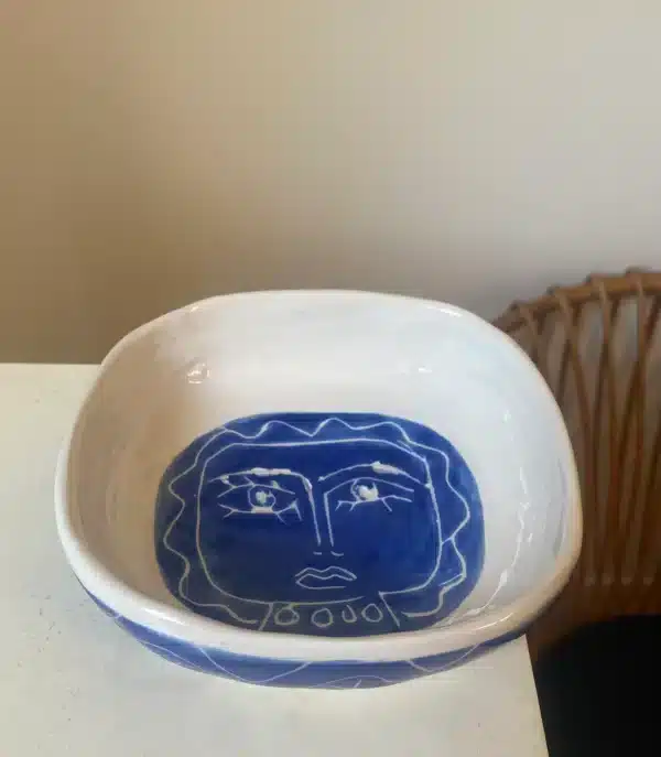Vide-poche bleu & « blanc tête »