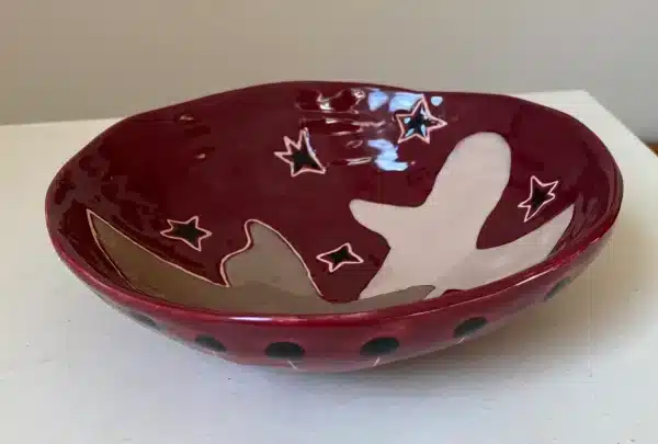 Coupelle bordeaux ovale « colombes »