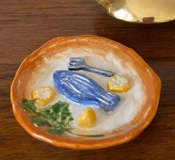 Petite barbotine décorative «  assiette poisson »