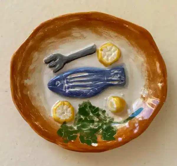 Petite barbotine décorative «  assiette poisson » – Image 4