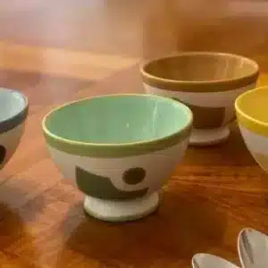 Set of 4 small coffee bowls « cubist »