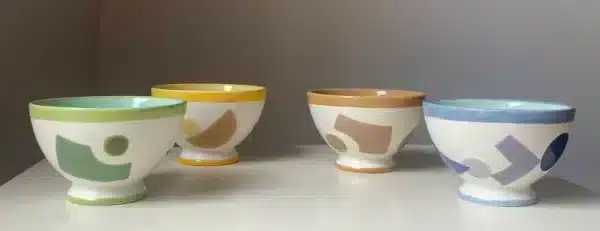 Set of 4 small coffee bowls « cubist » - Image 8