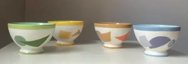 Set of 4 small coffee bowls « cubist » - Image 7