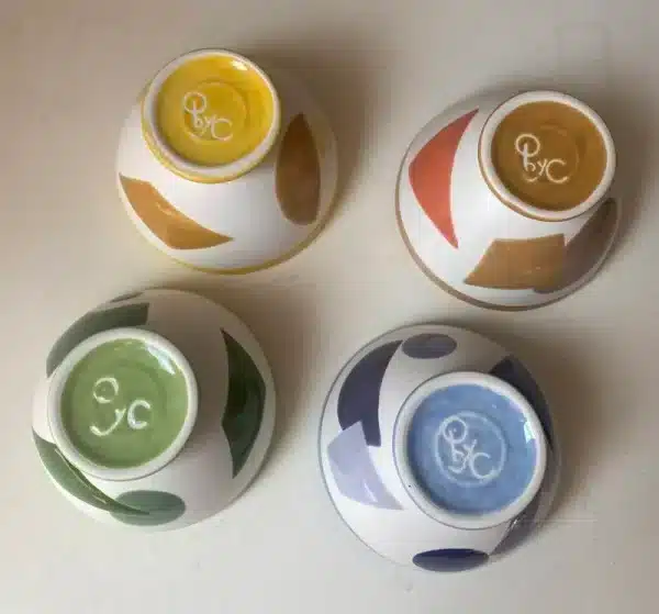 Set of 4 small coffee bowls « cubist » - Image 3