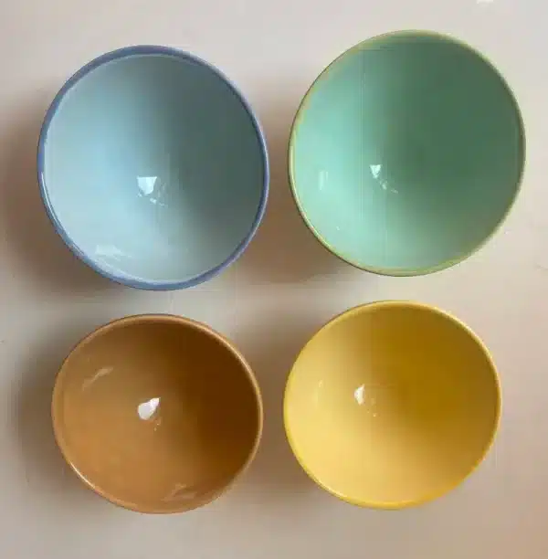 Set of 4 small coffee bowls « cubist » - Image 2